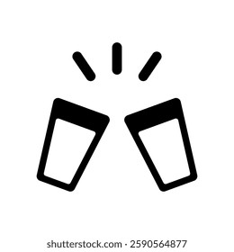 Icon illustration of toasting with a cup