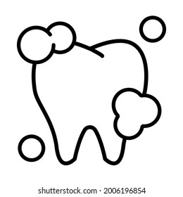 icon illustration of a tooth that is foaming after brushing your teeth.