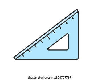 Icono de una regla de triángulo utilizada en matemáticas.
