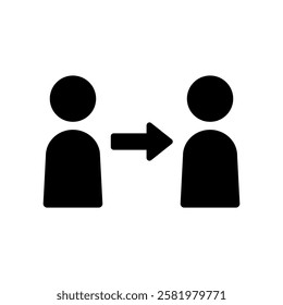 Icon illustration of two people and arrows