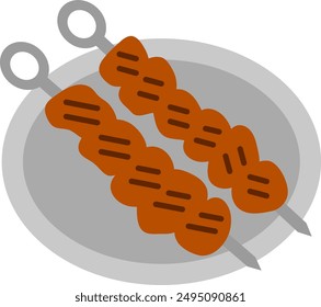 Icon illustration of Ukrainian dish Shashlik