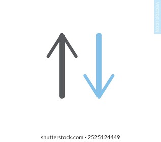 icon illustration vector graphic of arrow up and down fit for web, button for phone, etc.