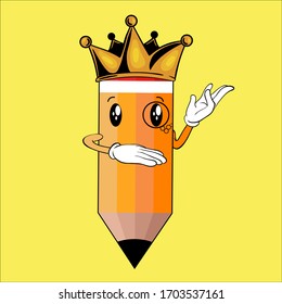 icon Illustration vector graphic king pencil
