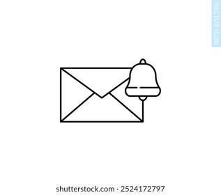 Icono Ilustración Vector Gráfico de correo de notificación apto para Web, icono de Botón, diseño, etc.