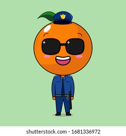 icon illustration vector graphic police orange