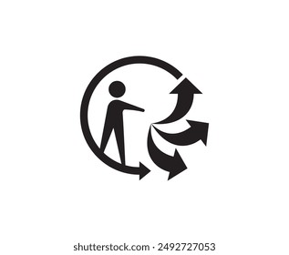 icon illustration vector graphic of recycling fit for web, button for phone, packaging etc.