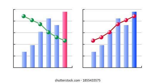 Icon illustration vector image of business performance forecast graph