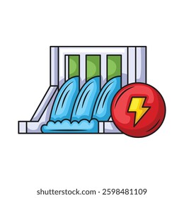 Icon illustration water dam energy. Vector design