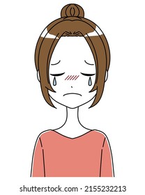 Icon illustration of a woman with a crying expression