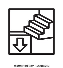 Icon Illustrations For Basement, Visualized In Outline Design Style.