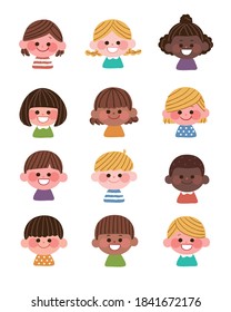 Icon illustrations of children from various countries