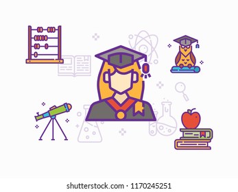 Icon illustrations concept are ready to use design assets for webpage , card , printing , social media posts etc.