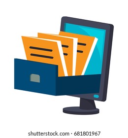 Icon illustrations for digital document storage