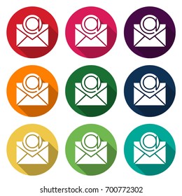 Icon illustrations for email letters