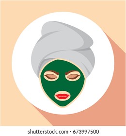 Icon illustrations for facial scrub mask