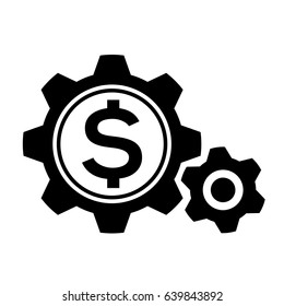 Icon illustrations for finance businesses that illustrate money working in black icon style
