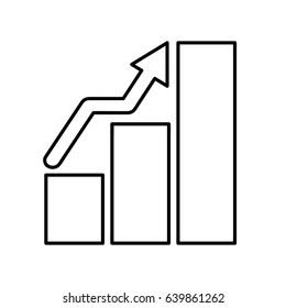 Icon illustrations for finance businesses that illustrate increase sales in outline style design