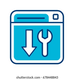 Icon illustrations for program updates and maintenance
