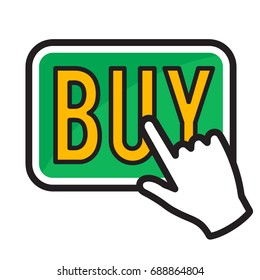 Icon illustrations for purchase button, buy now button