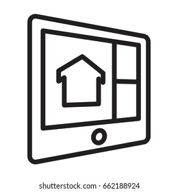 Icon illustrations for residential website, visualized in outline design style.