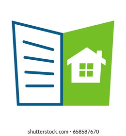 Icon illustrations to review the book plan / promotion of buying and selling property