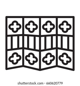 Icon illustrations for room divider, visualized with outline design style.