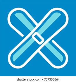 icon illustrations for snowboard, ice skating boards