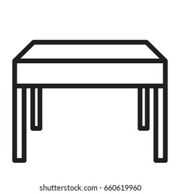 Icon illustrations for table, visualized with outline design style.