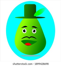 Icon and Ilustrasions of fruits shaped like cowboys with a smilling appearance and cute looks