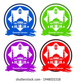 Bildmoschee-Vektorgrafik mit vier Farben