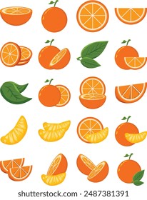 Icono o ilustración de fruta de naranja