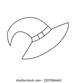 Icono con la imagen de un sombrero en forma de cono para una bruja de Halloween. Icono simple aislado en fondo blanco