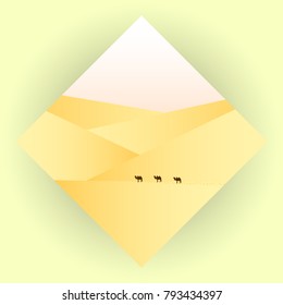 Icon with image of desert and camels