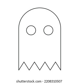 
Icon with the image of a ghost with eyes on a white background for the decoration of the Halloween holiday