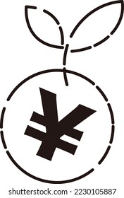 An icon with the image of growing a simple circle