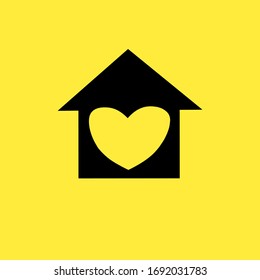 icon image of a house with a heart shape