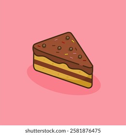 icon image illustration of a piece of chocolate cake