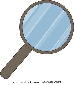 icon or image of a magnifying glass or loop in flat illustration style