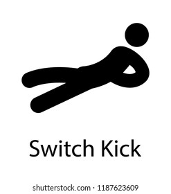 An icon image of a martial arts master switching kick 