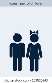 Icon with  image of  pair of children:  boy and  girl