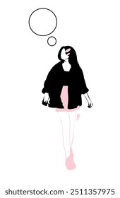 icon image of a person walking looking back