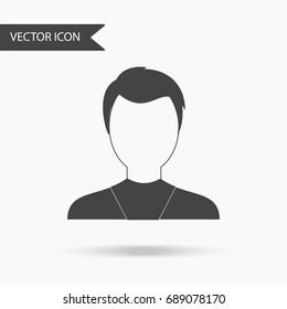 Icon with an image of a portrait of a man on a white background. The flat icon for your web design, logo, UI. Vector illustration.