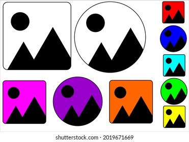 Icon image, round and square,colorfull