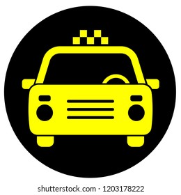 Icon with the image of a taxi car. Vector illustration