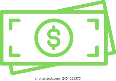 icon image of two green dollar bills