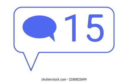 Icon with an image of unread messages in messengers. Flat style. Vector illustration