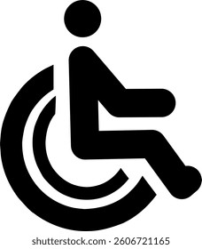 icon image variation of a disabled person using a wheelchair. suitable for use as information, notification and warning in various situations involving disabled people