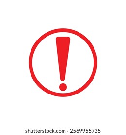 icon image vector red circle exclamation mark about warning