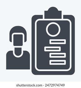 Icon Immigration Check. related to Airport symbol. glyph style. simple design illustration
