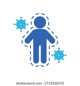 Icon a immune system, isolated against a clean background.